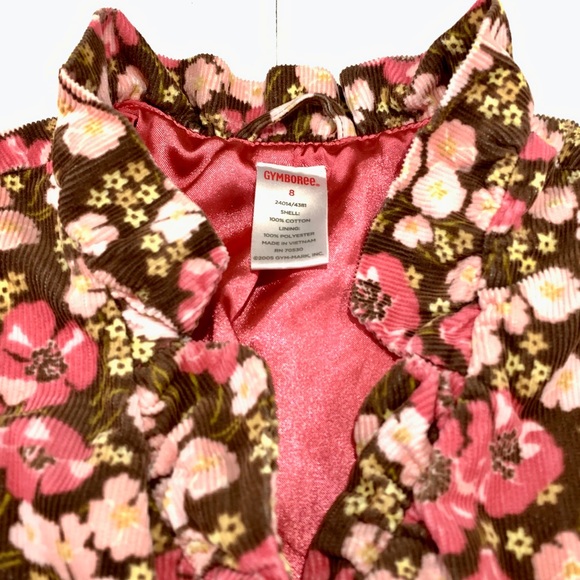 Gymboree Corduroy Floral Long Sleeve 2-Button Top Sweater Size 8 Girls - Picture 3 of 7